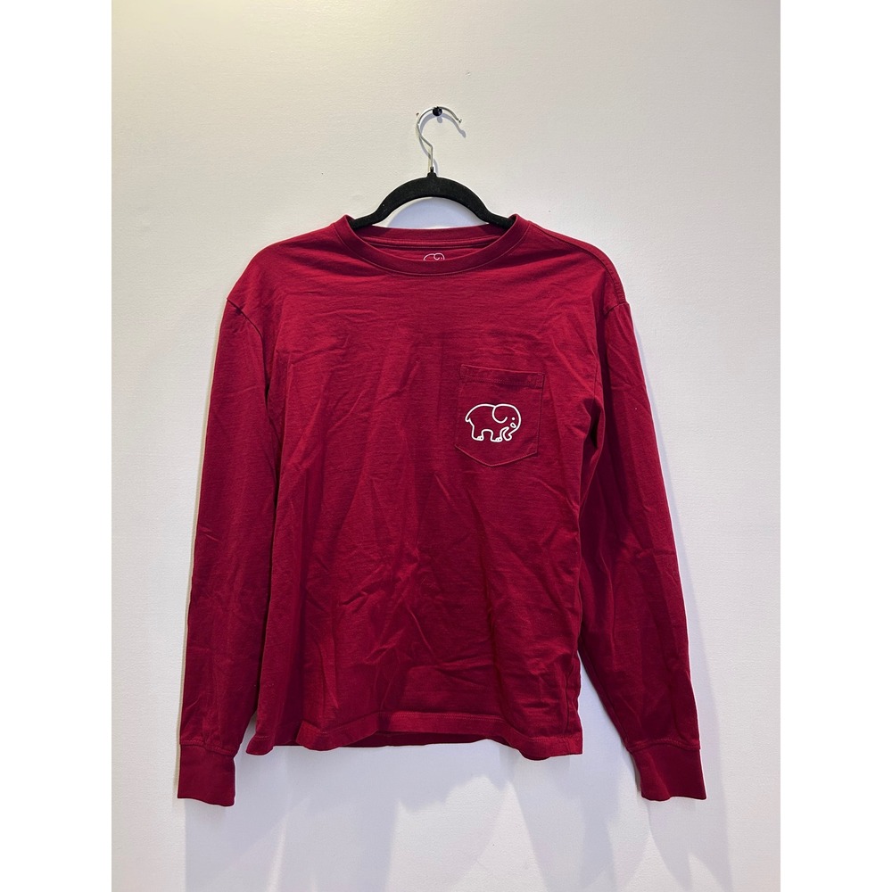 Ivory Ella Long Sleeve Pocket Tee Womens Small Red Christmas Santa Elephant